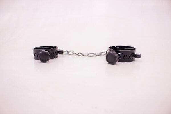 metal cuffs with text